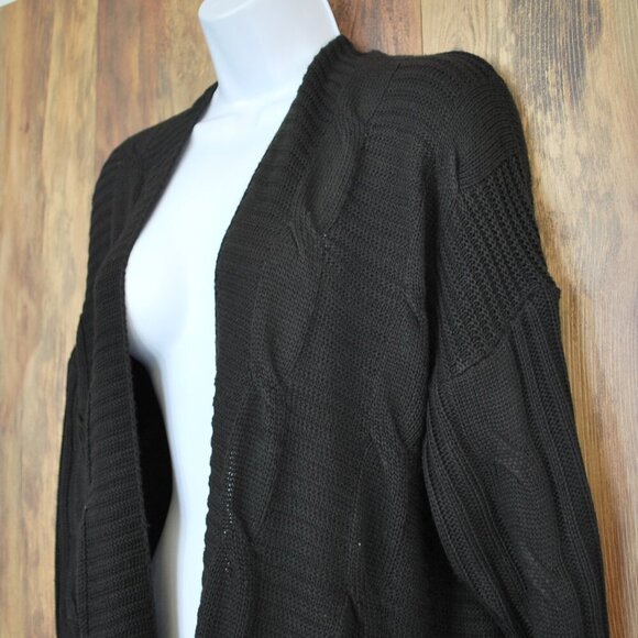 Allthreads XL Black Aspen Midweight Cable Knitted Cardigan - Picture 5 of 8